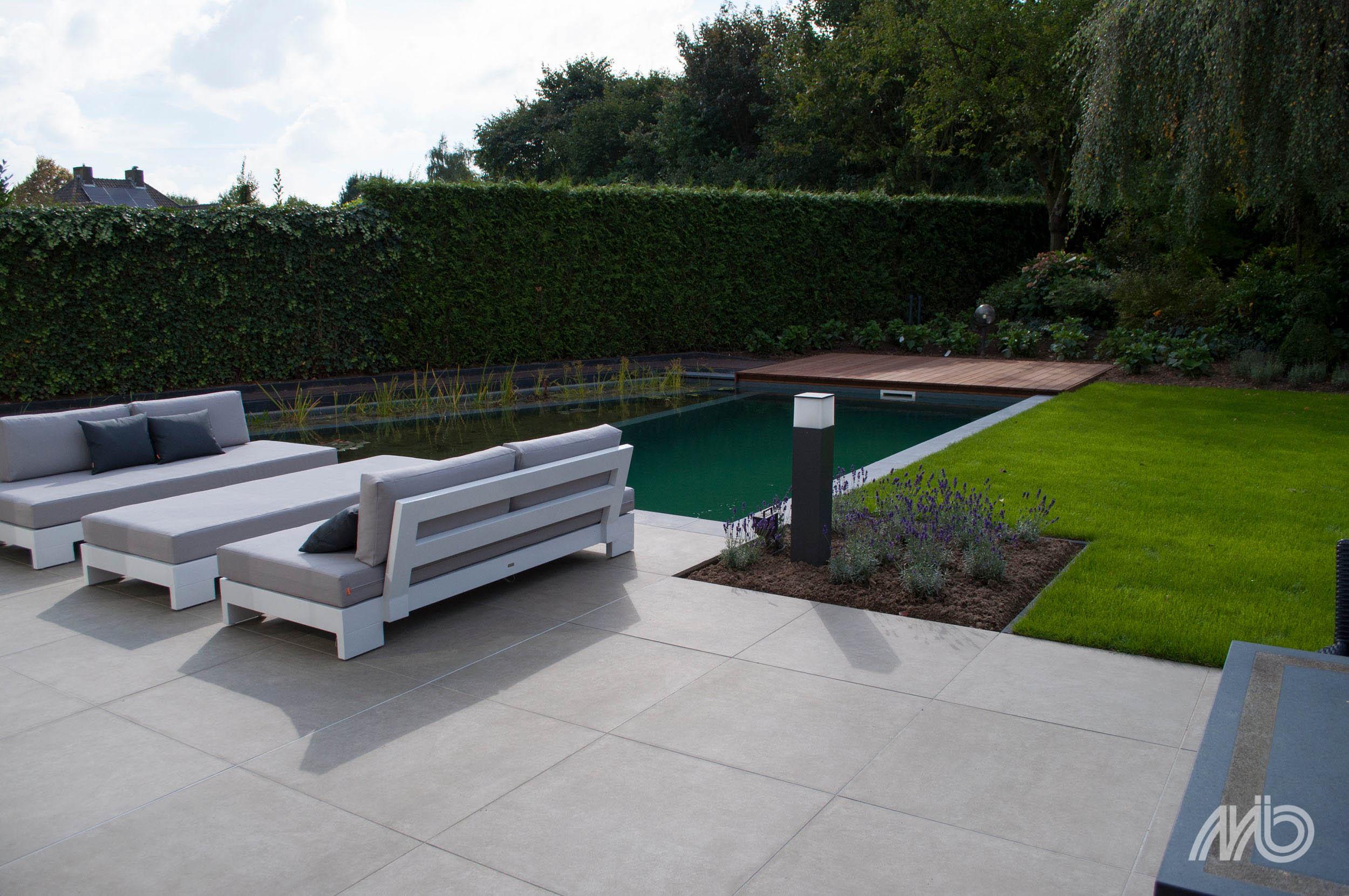 Tuin met Zwembad en keramisch terras - De Middelpas Hoveniers